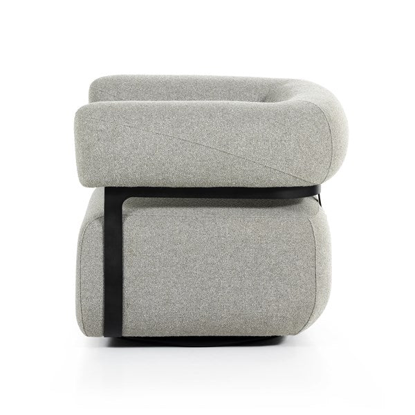 Gareth Swivel Chair Torrance Silver - Be Bold Furniture