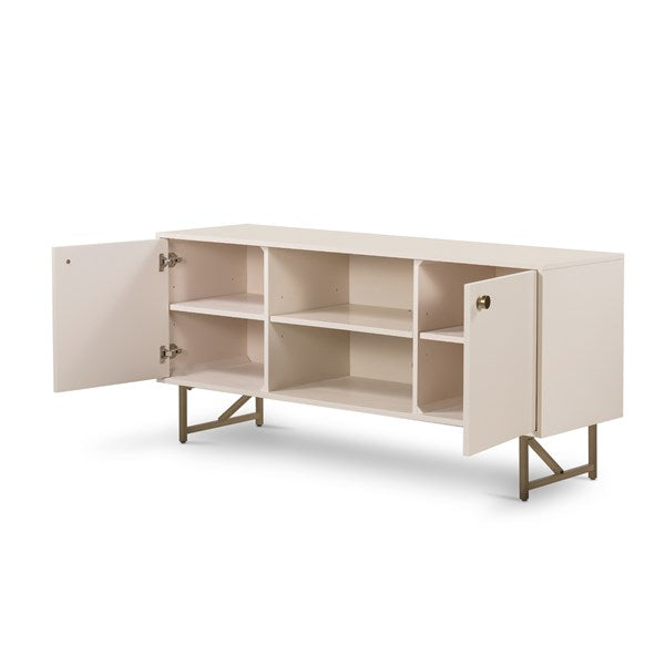 Van Media Console-Matte Alabaster - Be Bold Furniture