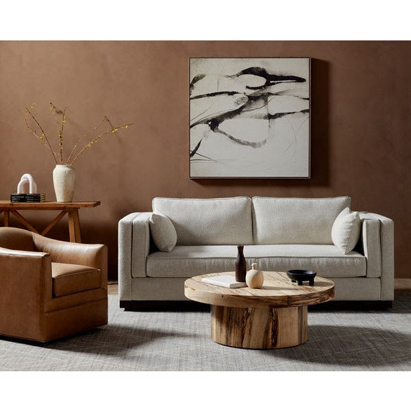 Hudson Pedestal Coffee Table Spalted Primavera - Be Bold Furniture