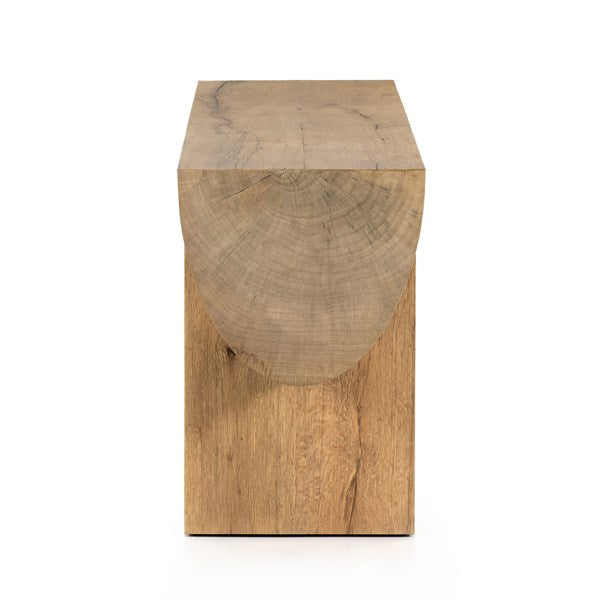 Elbert Console Table-Rustic Oak Veneer - Be Bold Furniture