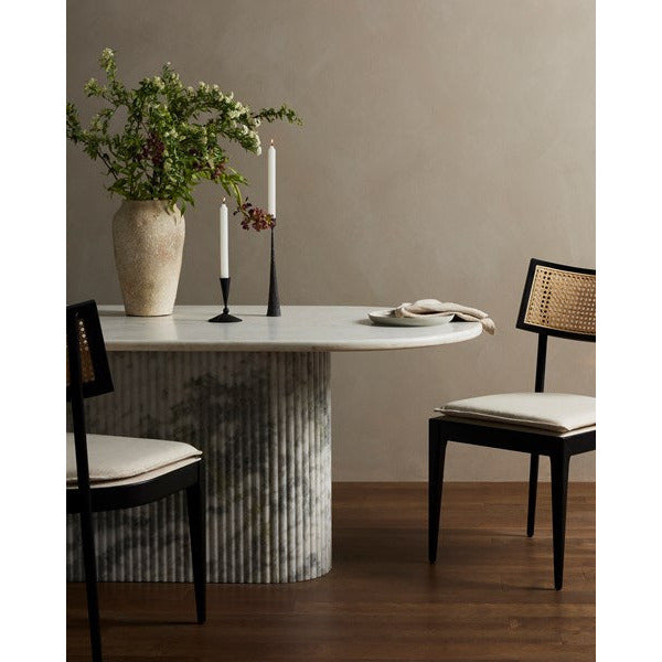 Oranda Dining Tbl-Polished White Marble - Be Bold Furniture