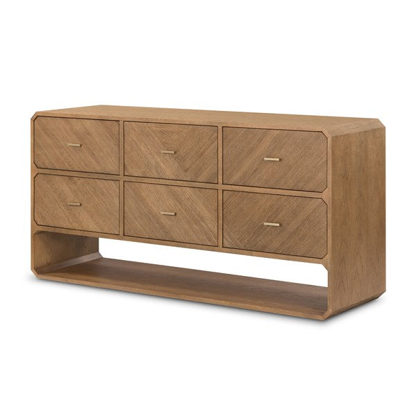Caspian 6 Drawer Dresser Natural Ash Veneer - Be Bold Furniture