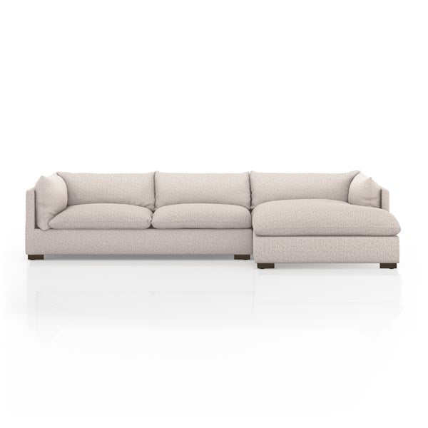 Westwood 2-Pc Sectional Right Chaise Bayside Pebble 131" - Be Bold Furniture