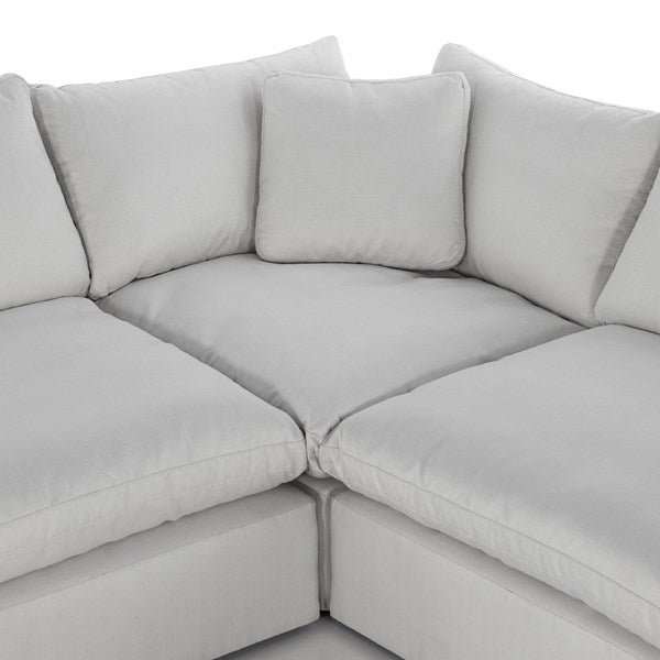 Stevie 5-Pc Sectional Left Arm Facing Anders Ivory - Be Bold Furniture