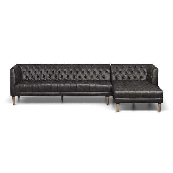 Williams 2 Pc Sectional Right Arm Facing Natural Washed Ebony - Be Bold Furniture