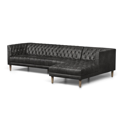 Williams 2 Pc Sectional Right Arm Facing Natural Washed Ebony - Be Bold Furniture