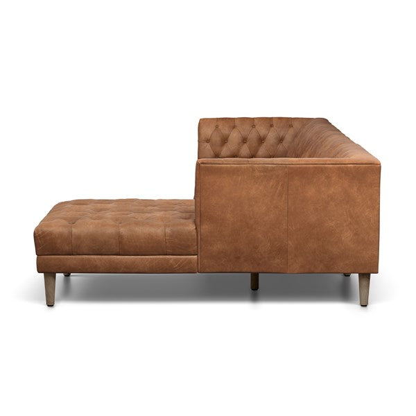 Williams 2 Pc Sectional Reft Arm Facing Natural Washed Camel - Be Bold Furniture