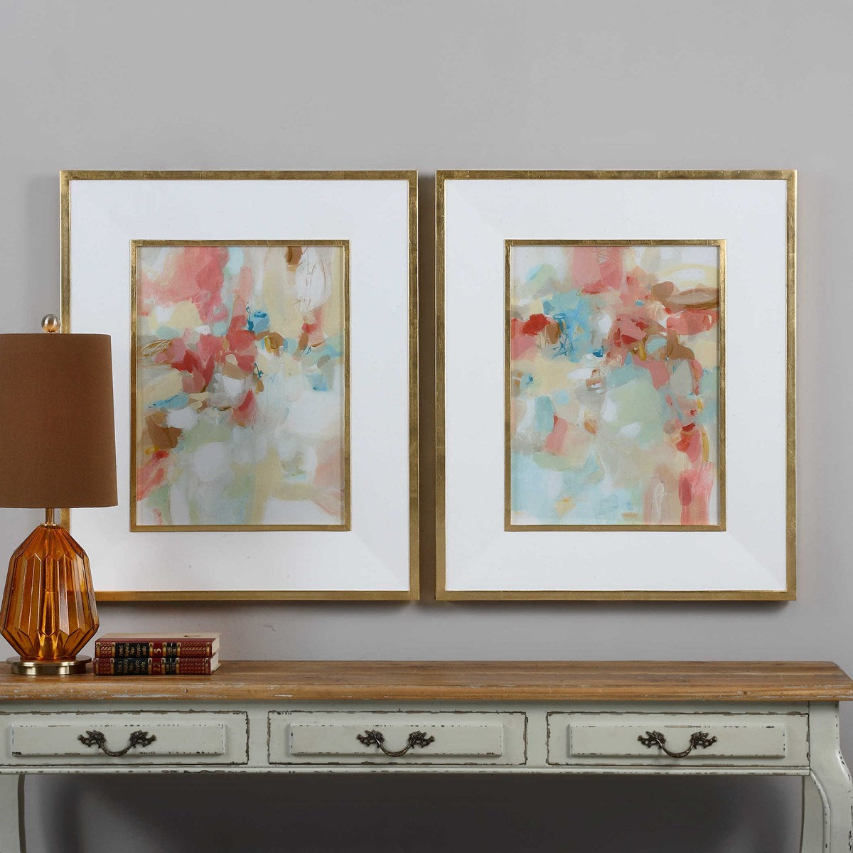 Blush & Rosewood Fences Framed - Be Bold Furniture