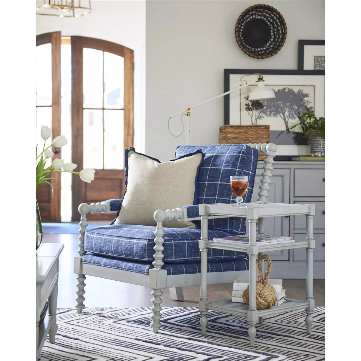 French Gray Chair Side Table - Be Bold Furniture