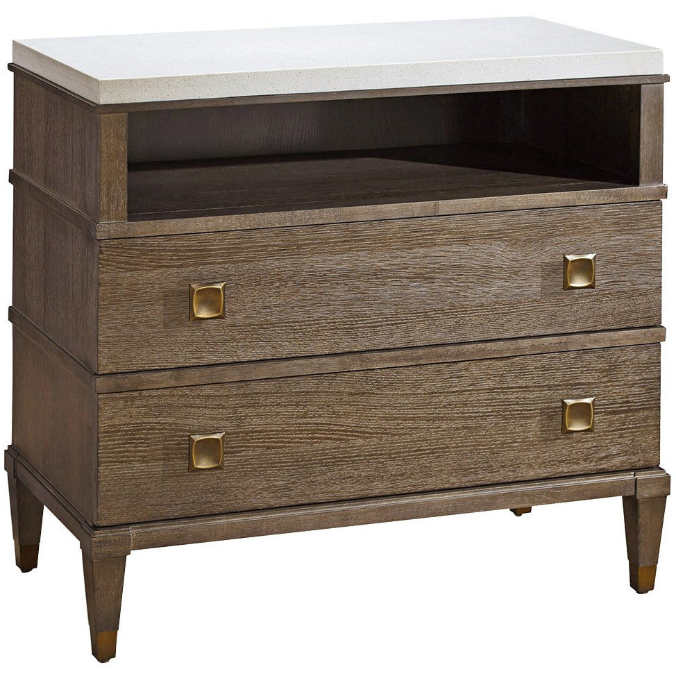Two Drawer Nightstand Brown - Be Bold Furniture