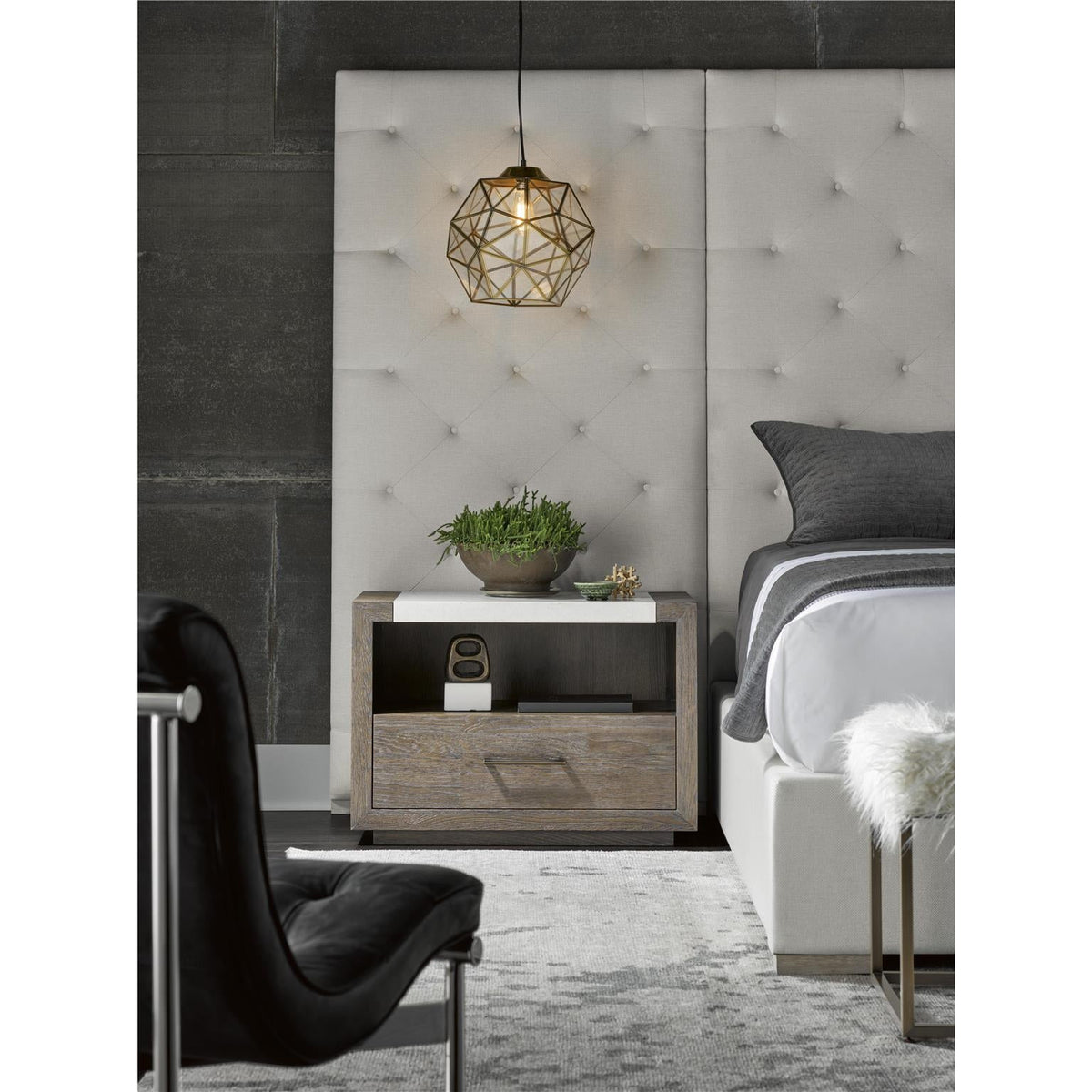 Wilshire Nightstand Charcoal - Be Bold Furniture