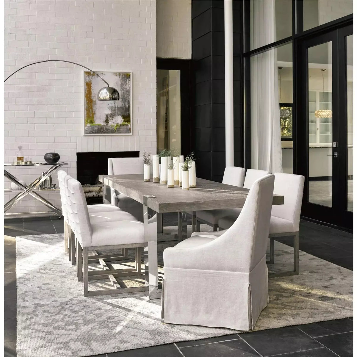 Townsend Castered Dining Chair White - Be Bold Furniture