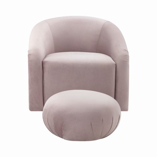 Boboli Muave Velvet Chair + Ottoman Set - Be Bold Furniture