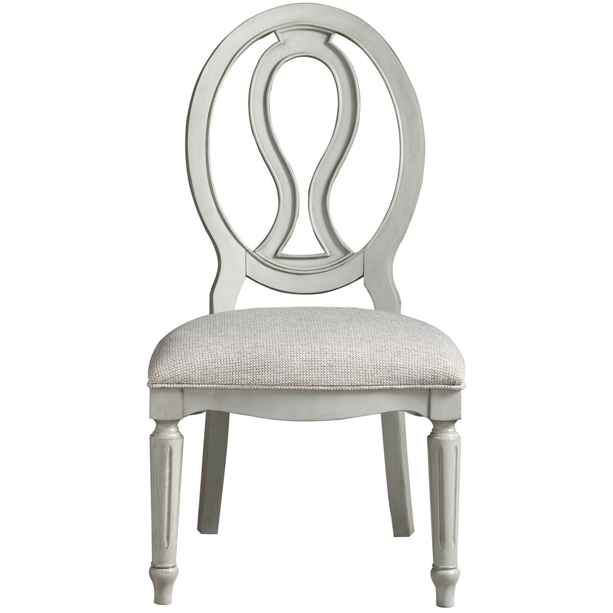 French Gray Pierced Back Side Chair - Be Bold Furniture