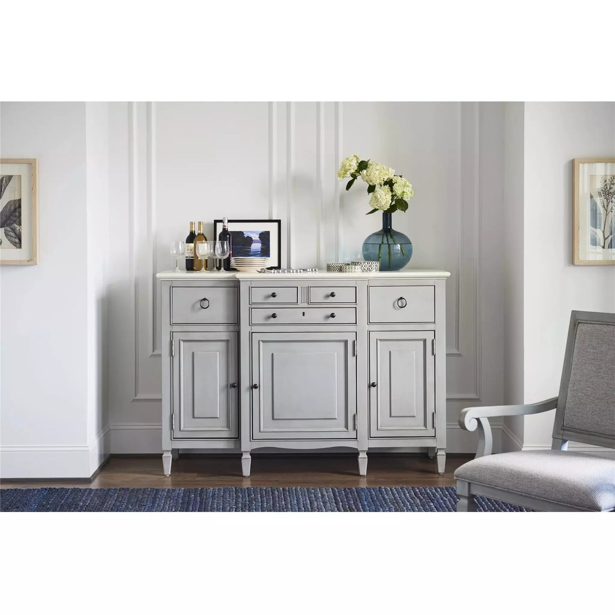 French Gray Summer Hill Serving Buffet - Be Bold Furniture
