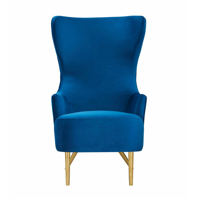 Julia Navy Velvet Wingback Chair - Be Bold Furniture