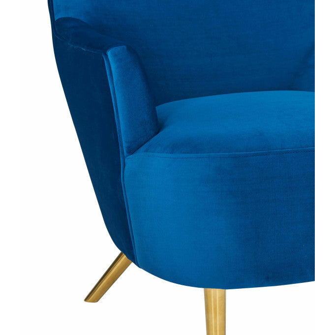 Julia Navy Velvet Wingback Chair - Be Bold Furniture