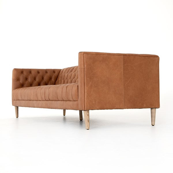 Williams Leather Sofa Natural Washed Camel 90" - Be Bold Furniture