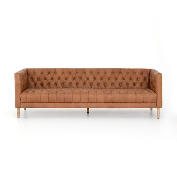 Williams Leather Sofa Natural Washed Camel 90" - Be Bold Furniture