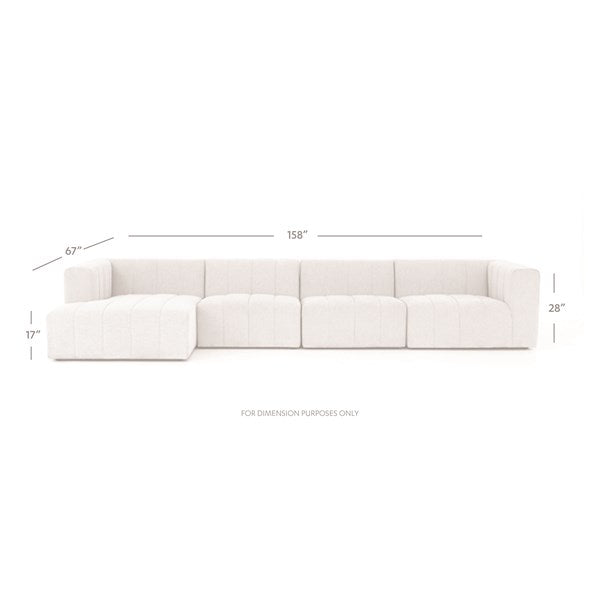 Langham Channeled 4-Pc Sectional Napa Sandstone Left Arm Facing - Be Bold Furniture