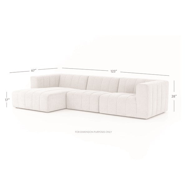 Langham Channeled 3-Pc Sectional Napa Sandstone - Be Bold Furniture