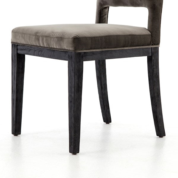 Sara Dining Chair Washed Velvet Grey - Be Bold Furniture