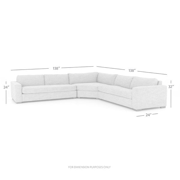 Boone 3-Pc Sectional Large Thames Coal - Be Bold Furniture