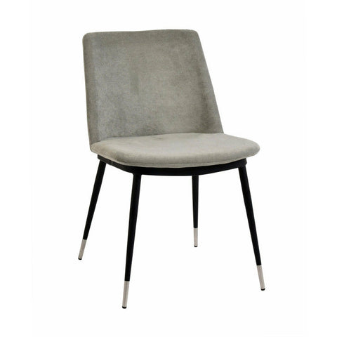 Evora GreyVelvet Chair Silver Legs (Set of 2) - Be Bold Furniture