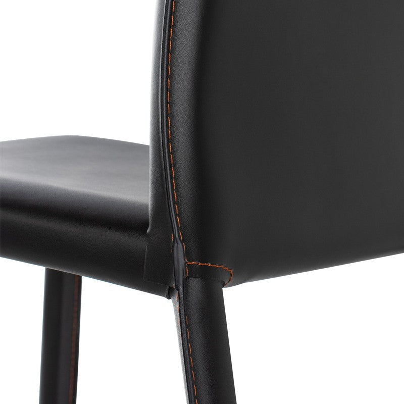 Bridget Bar Stool Black Leather 20.5″ - Be Bold Furniture