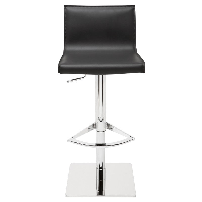Colter Adjustable Stool Black Leater/Polished Stainless 16.5″ - Be Bold Furniture