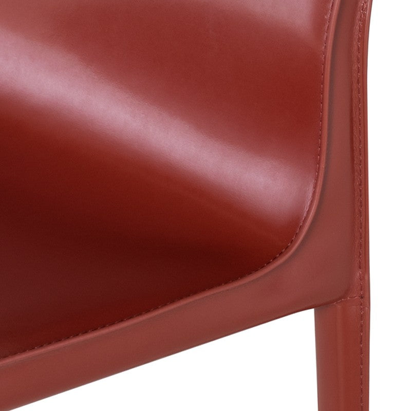 Coulter Dining Chair Bordeaux Leather 18.5″ - Be Bold Furniture