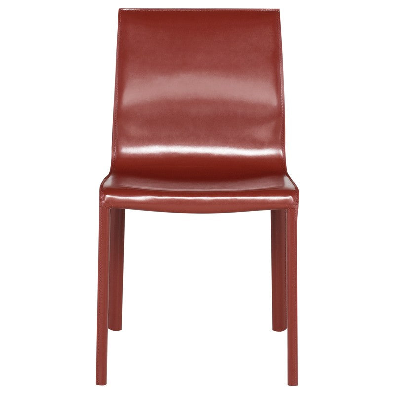 Coulter Dining Chair Bordeaux Leather 18.5″ - Be Bold Furniture