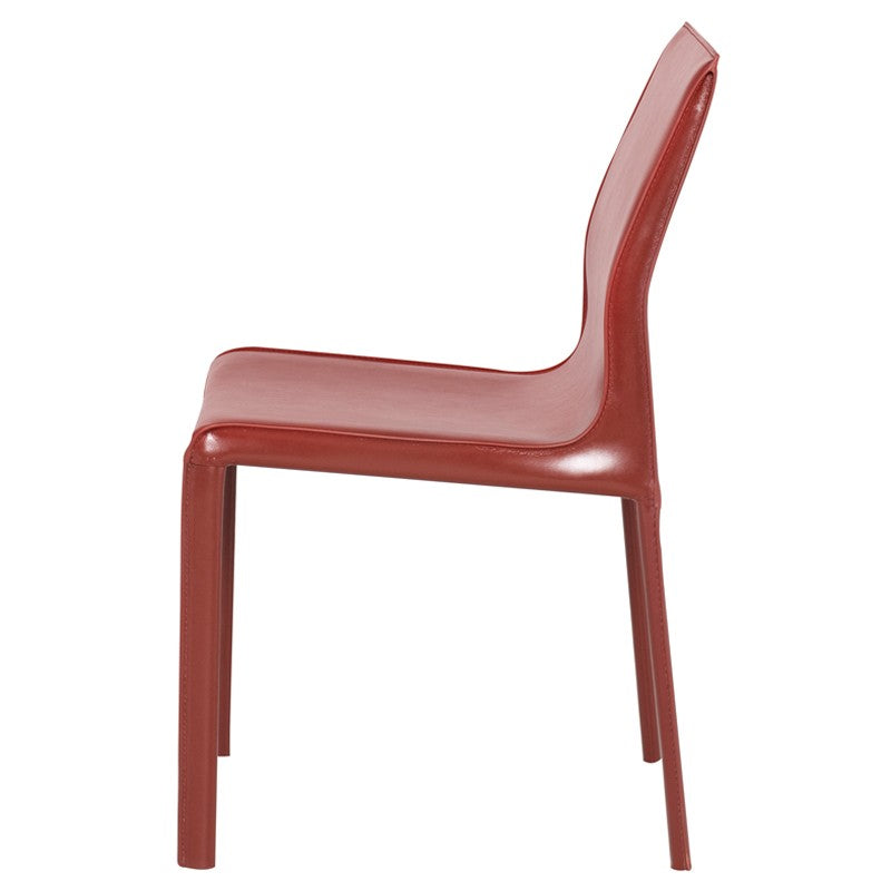 Coulter Dining Chair Bordeaux Leather 18.5″ - Be Bold Furniture