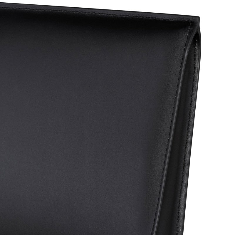 Coulter Dining Chair Black Leather/Chrome Steel 18.5″ - Be Bold Furniture
