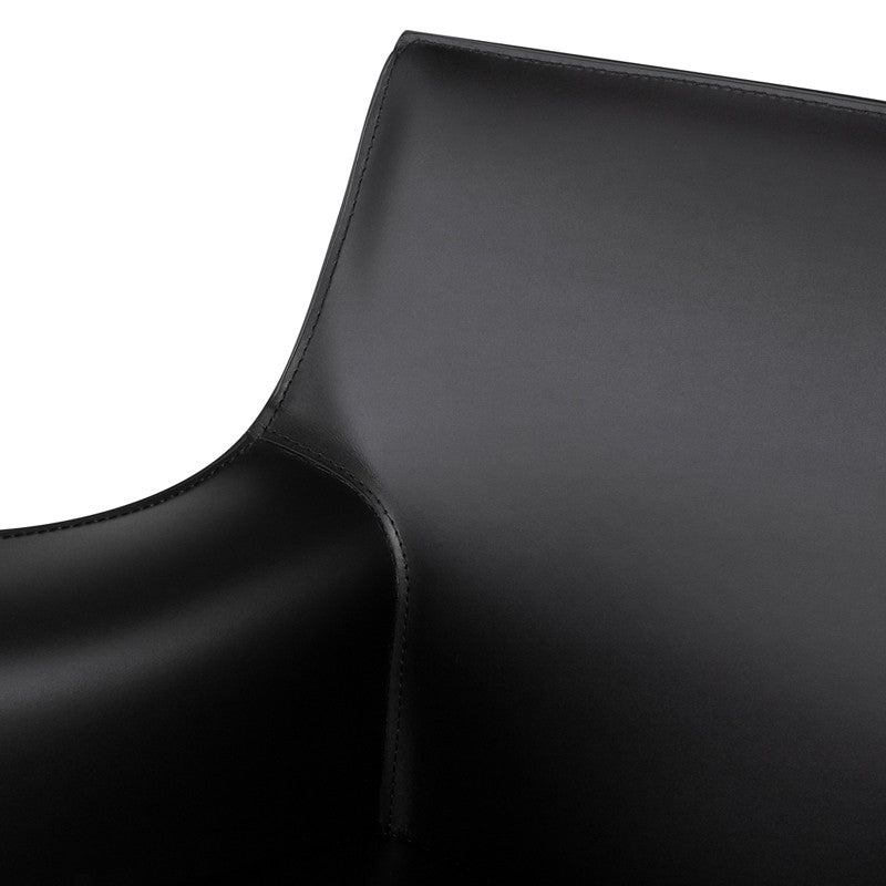 Coulter Dining Chair Black Leather/Chrome Steel 26.5″ - Be Bold Furniture