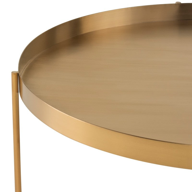 Gaultier Coffee Table Brushed Gold 40″ - Be Bold Furniture