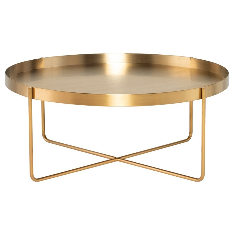 Gaultier Coffee Table Brushed Gold 40″ - Be Bold Furniture