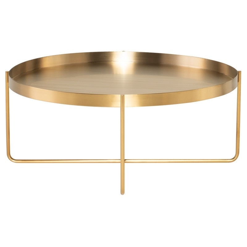 Gaultier Coffee Table Brushed Gold 40″ - Be Bold Furniture