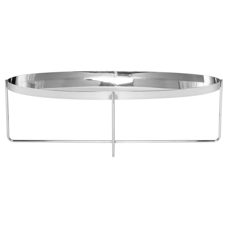 Gaultier Coffee Table Polished Stainless 54″ - Be Bold Furniture