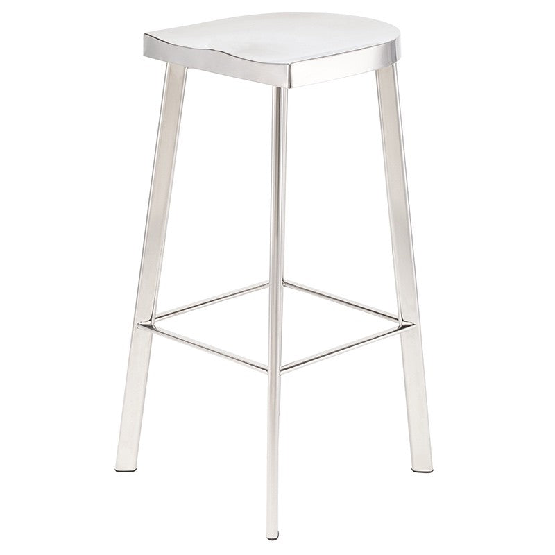 Icon Bar Stool Polished Stainless 16″ - Be Bold Furniture