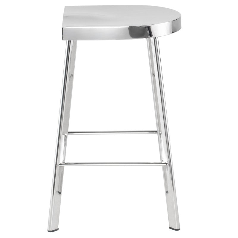 Icon Bar Stool Polished Stainless 16″ - Be Bold Furniture