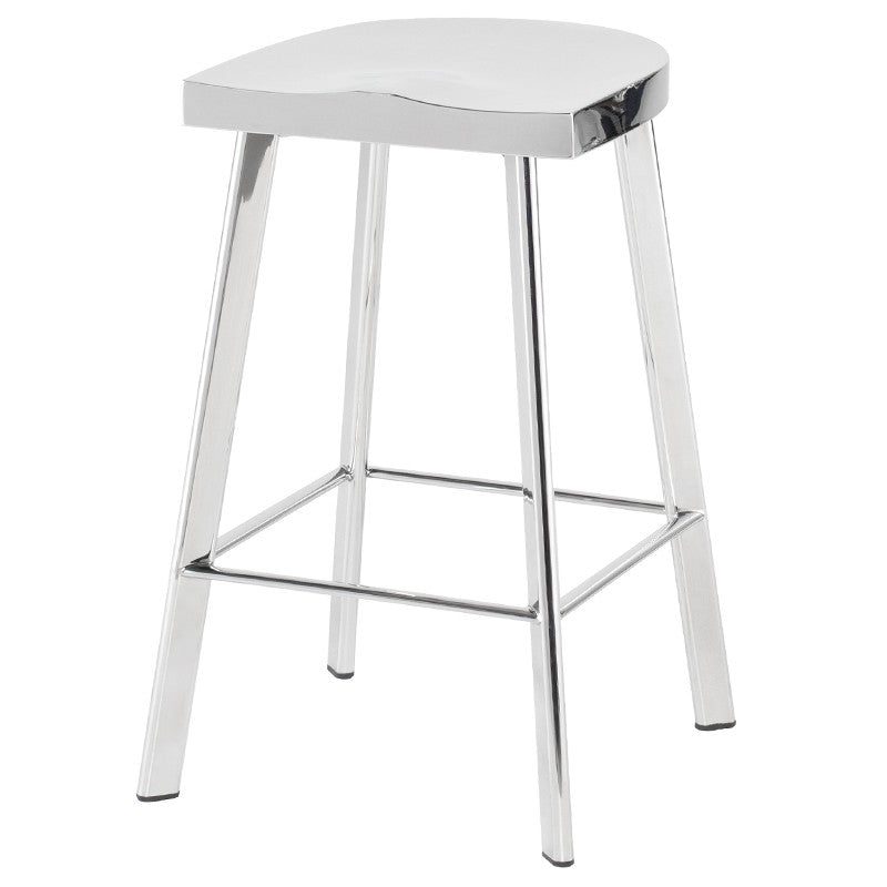 Icon Bar Stool Polished Stainless 16″ - Be Bold Furniture