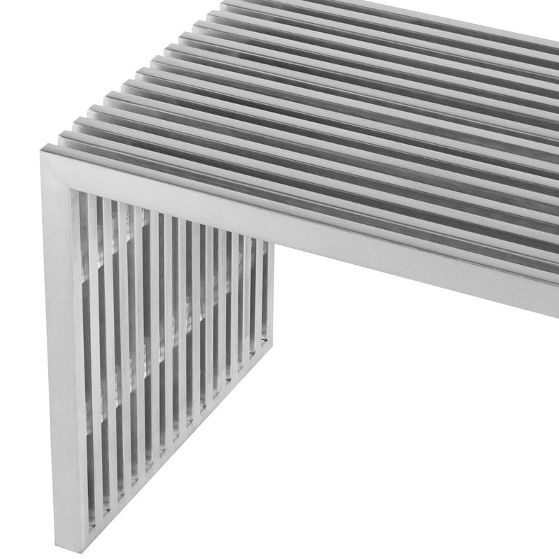 Amici Bench Brushed Stainless 47.3″ - Be Bold Furniture