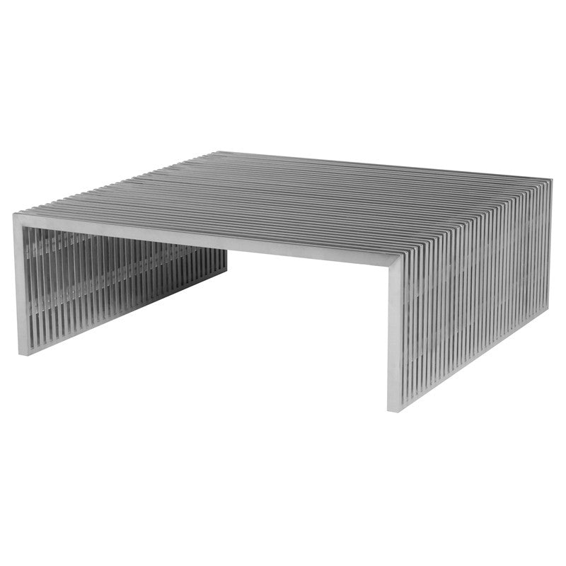 Amici Coffee Table Brushed Stainless 40" - Be Bold Furniture