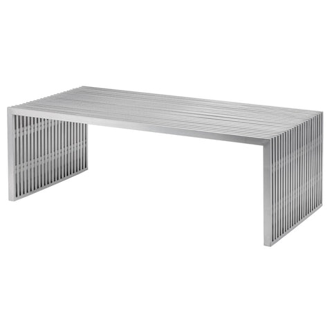 Amici Coffee Table Brushed Stainless 47" - Be Bold Furniture