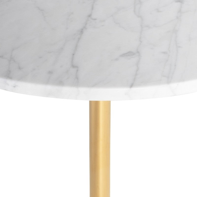 Aida Side Table White Marble 17.8″ - Be Bold Furniture