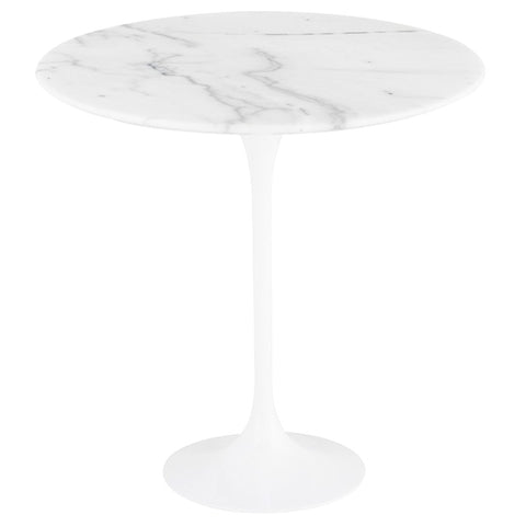 Jacob Side Table White Marble/White Aluminium 20.5″ - Be Bold Furniture
