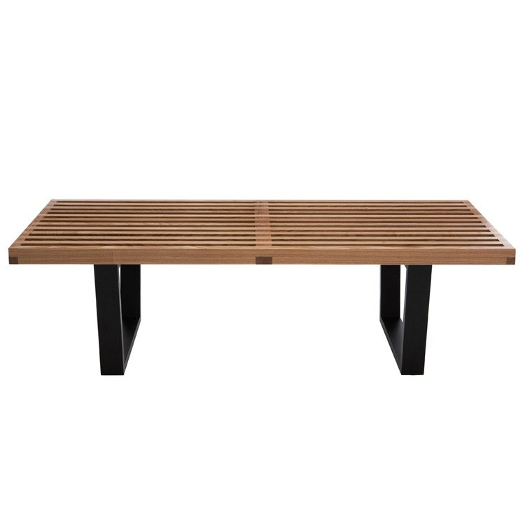 Tao Bench Raw Ash/Black Beech 48″ - Be Bold Furniture