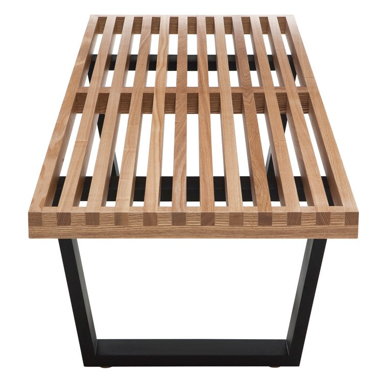 Tao Bench Raw Ash/Black Beech 48″ - Be Bold Furniture