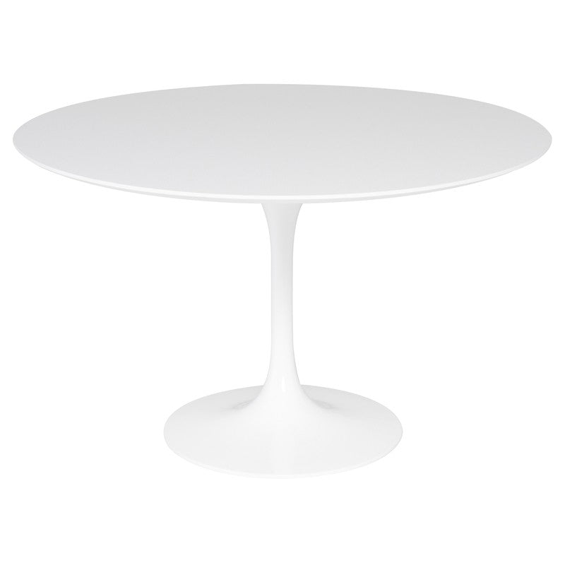 Echo Dining Table White Marble/Matte White Aluminum - Be Bold Furniture